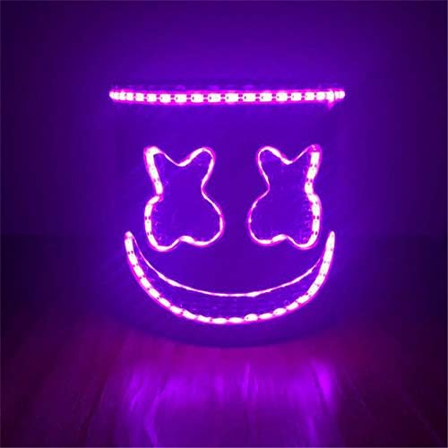 AKUKA DJ Mask Party, Music Festival Helmets, Novelty Costume Party Mask, Light Up Full Head Mask for Adults (LED Pink)