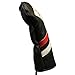 Majek Retro Golf Headcover Black Red and White Vintage Leather Style X Fairway Wood Head Cover Classic Look, Wheel Tag Includes Numbers 3 Through 7 Plus X