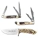 Uncle Henry 3-Piece Gift Tin w/Fixed Blade, 2-Blade Small Trapper, 3-Blade Stockman