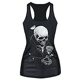 ROPALIA Women's Punk Digital Print Singlet Gothic Tank Tops A29