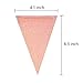 10 Feet Vintage Style Pennant Banner, Gold Glitter Garland, Paper Triangle Flags Bunting for Nursery Wall, Wedding, Baby Shower, Party Decor,15 pcs Flags(Gold Glitter+White Glitter+Baby Pink Glitter)