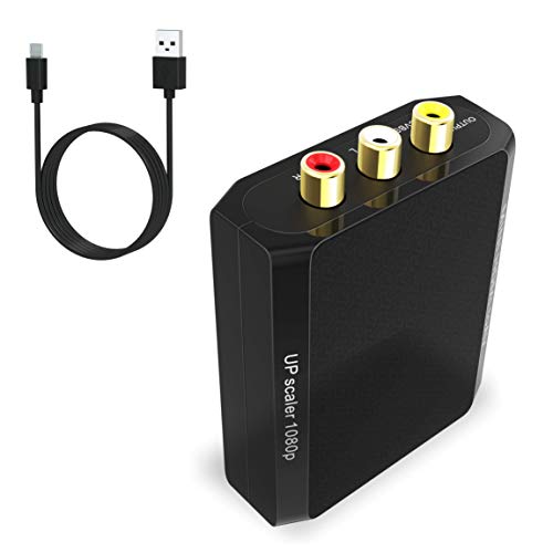 HDMI to RCA, Wenter 1080P HDMI to AV Converter / 3RCA CVBs Composite Video Audio Converter Adapter Supporting PAL/NTSC with USB Charge Cable