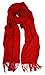 Love Lakeside-Women's Cashmere Feel Winter Solid Color Scarf Red