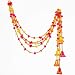 R and D Handicrafts 5-String Rainbow Pom Pom Garlands - Living Room Decorations, Party Decor, Handmade - Indian Wedding, Diwali Festivities, Marigold Garland, Bohemian Interiors - 4 FT Per String