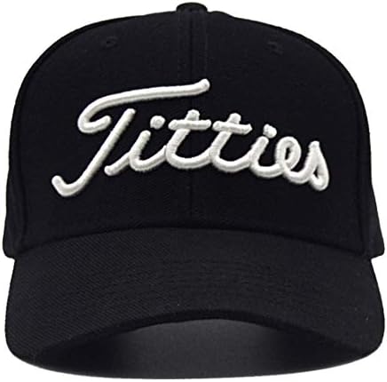 Power Caps Classic Titties Dat Hat Cap with Adjustable Strapback Plain Cap Black, Large