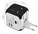 TanGeekor Universal Travel Adapter International Plug with Dual USB Charging Ports, AC Socket - White