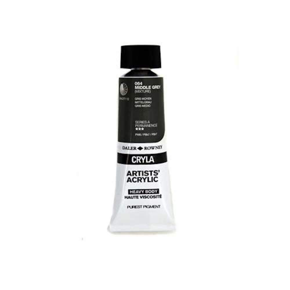 Daler-Rowney Cryla Acrylic 75 ml Middle Grey, Professional Artists