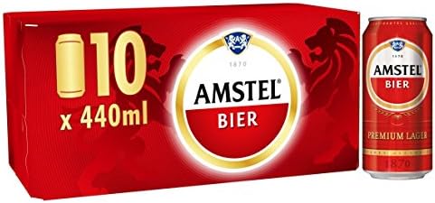 Amstel Bier Beer Cans, 10 x 440ml