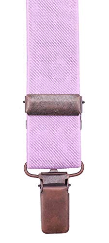 ORSKY Ladies Suspenders and Linen Bow Tie Set with Copper Clips 47" Lilac - Thumbnail 3