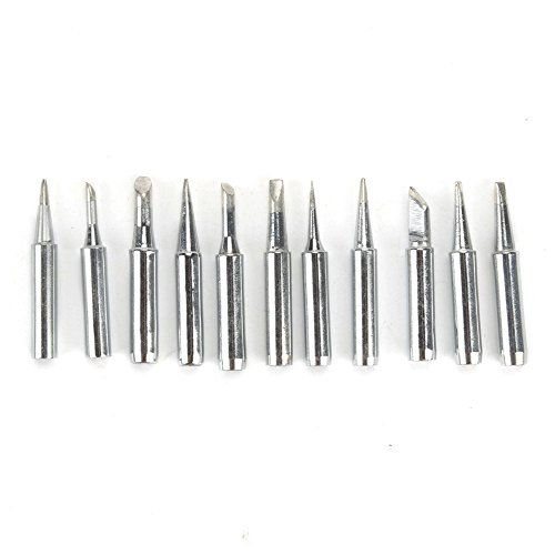 Ginode 11PCS Hakko Solder Soldering Iron Tip for Soldering Station Tool + 1PC Welding Soldering Solder Iron Tip Cleaner Ball Holder