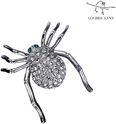 Loches Lynn Spider Stelluxa Austrian Crystals 925 Silver Plated Fashion Jewelry Brooch (B-7548)