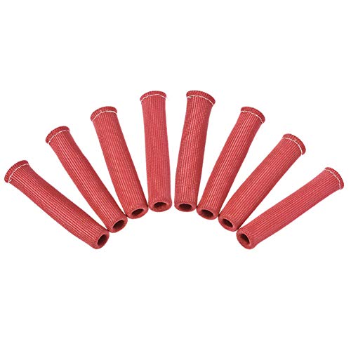 Younar 8PCS 1200°Spark Plug Wire Boots Protect Sleeve Car Protector Heat Shield Cover For SBC BBC 350 454 (Red)