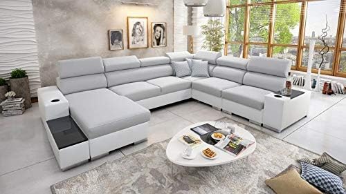 All4all Wohnlandschaft Ecksofa Piano Mit Schlaffunktion Und Bettkasten Verstellbare Kopfstutzen Big Sofa Xxl Grau Schwarz Lila Blau Links Rechts 26 Links Luxo 6601 Ekj 1 Amazon De Kuche Haushalt