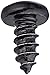 Steel Sheet Metal Screw, Black Zinc Plated Finish, Pan Head, Phillips Drive, Type AB, #4-24 Thread Size, 1/4