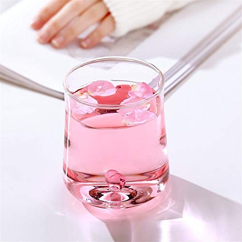 Home+ Whisky gläser, 2ST Rosa Hart Glasschalen Weingläser Glas Saft Cup Glas Trinkglas Cocktailglas 350ml (Color : 2Pcs… – Bild 8