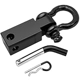 Oak Leaf Shackle Hitch Receiver, 3/4 Inch Shackle Fitting 2 Inch Receiver Hitch, Tow Hitch Recovery, 41,850 lbs Break Strength