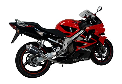 Delkevic Full 4-1 Exhaust compatible with Honda CBR600F4i DS70 9" Carbon Oval Muffler 01-06 - Thumbnail 2