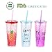 Dakoufish 11 Inch Long Reusable Replacement Plastic Glitter Drinking Straws for 30 oz & 20 oz Mason Jar,Tumblers, Set of 12 with Cleaning Brush(11inch, 6color)