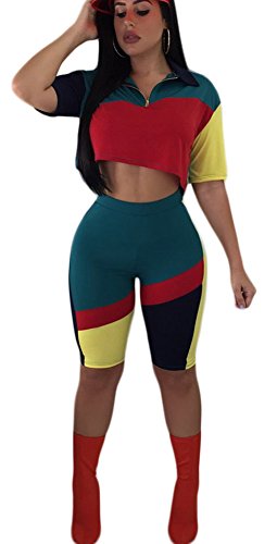 Womens high waist 2 piece outfits jumpsuits playsuit sk…