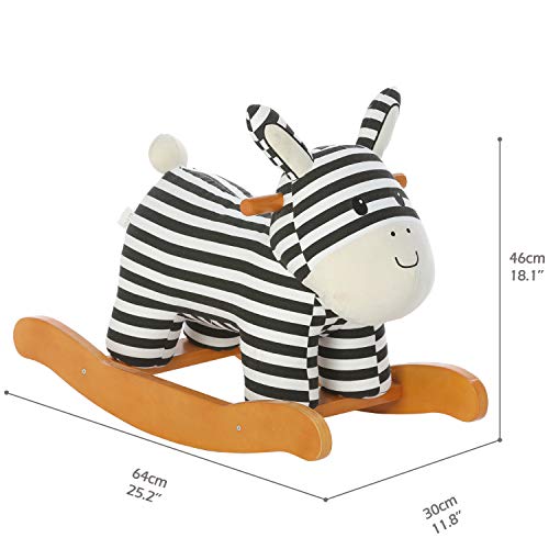 labebe Child Rocking Horse Toy, Stuffed Animal Rocker Toy, Infant Zebra