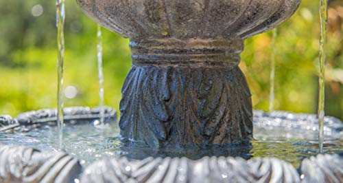 image for Kenroy Home 51010ZC Ibiza Outdoor Tiered Fountain with Lights, Zinc Fi