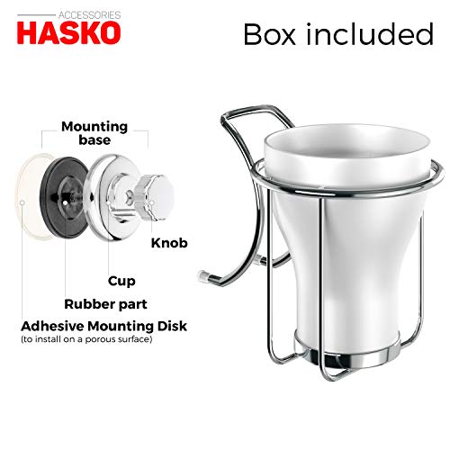 HASKO accessories - Suction Cup Toothbrush Holder - Stainless Steel Toothpaste and Razor Holder for Bathroom & Kitchen - 3M Stick Disc Included - (Chrome) - Thumbnail 4