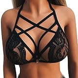 Free-Rainbow Alluring Women Cage Bra Elastic Cage Bra Strappy Hollow Out Bra Bustier
