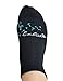 Toe Talk Inhale Exhale Grip Socks for Yoga Pilates Meditation Barre & Tai Chi (Black with Teal Dandelion Seeds Jacquard), Yoga Socks
