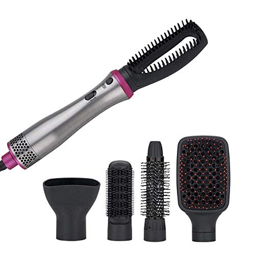 Hot Air Brushes,Luncrissy One Step Hair Dryer & Styler Hot Air Paddle Brush Hair Dryer Brush Multi Function Electric Hair Blow Dryer Brush Hot Air Hair Curls Comb Salo Hair Styler (Grey-5in1)