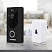 Wireless Video Doorbell FLOUREON WiFi Smart Video Doorbell Chime with 720P HD Security Camera Real-Time Video and Two-Way Talk, Night Vision, PIR Motion Detection Support APP Control