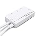 CABLEDECONN Multiport 4-in-1 HDMI to HDMI/DVI/VGA Adapter Cable with Audio Output Converter (White)