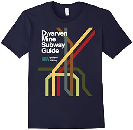 Men's Dwarven Mine Subway Guide - funny role playing t-shirt XL Navy