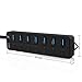 7-Port USB Hub, iXCC SuperSpeed USB 3.0 25W Extension Hub with Individual On/Off Port Switches and Power Adapter - Black