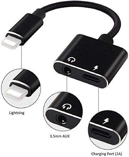 Headphone Adapter for iPhone Charger Jack AUX Audio 3.5 mm Jack Adapter for iPhone Adapter Compatible with iPhone 7/7Puls/8/8Puls/11/10/X/XR/XS Dongle Accessory Connector Compatible iOS All Systems - Thumbnail 2