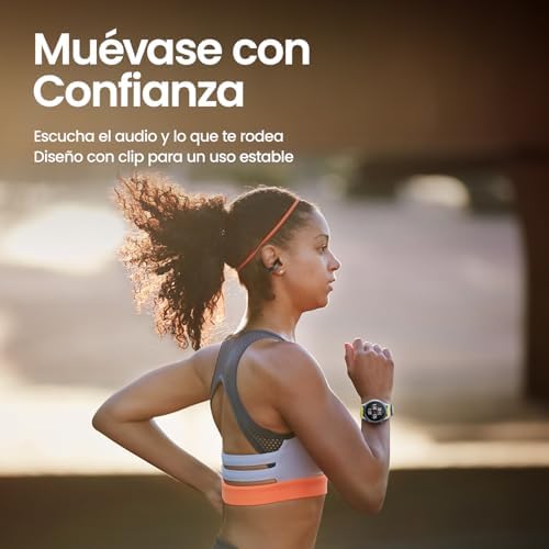 Auscultadores Amazfit Up OWS Bluetooth 5.3, Auscultadores sem fios abertos com controlo táctil fácil, Resistente à água IPX4, Redução de ruído de fundo AI