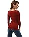PattyBoutik Women’s Square Neck 3/4 Sleeve Eyelet Blouse (Burgundy L)