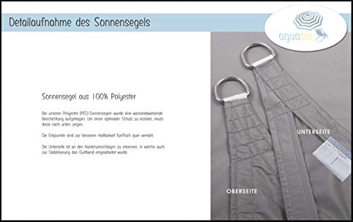 Vivanutria aguasol Sonnensegel Rechteck 3 x 4 m + GRATIS (!) Befestigungsmaterial | Farbe Creme | für Garten, Balkon & Terrasse | Sonnenschutz | Wetterschutz | wasserabweisend | PES | Polyester – Bild 7