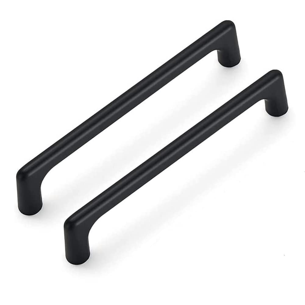 ANSIEDIO 2 Pieces Kitchen Cabinet Handles Hole Distance 320mm Matt Black Cupboard Handles Drawer Handles Zinc Alloy Wardrobe Handles