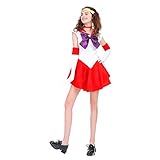 Angelaicos Womens Color Block Bowknots Costume Dress (M, Red)