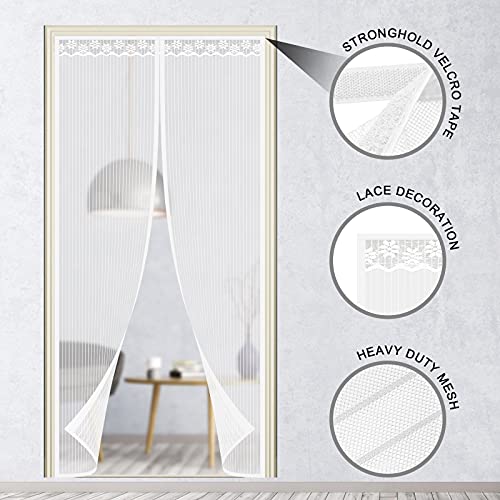 DELUX Reinforced Screen Door Hands Free Mesh Screen Door