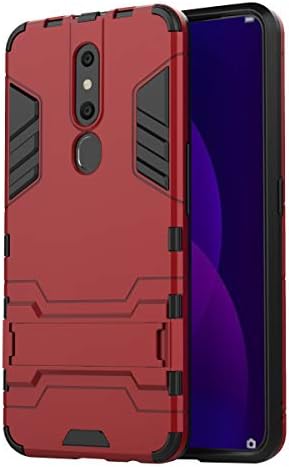 VILLCASE Kickstand Case for Oppo F11 Pro, Double Layer [PC&TPU] Hard Phone Cover, Heavy Duty Shockproof Protective Phone Cover for Oppo F11 Pro (Red)
