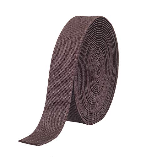 Gourd Colored Woven Elastic Band, 3-Yards (Brown, 1-Inch)