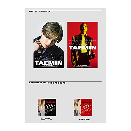 TAEMIN 2nd Mini Album - Want [Random ver.] CD + Folded Poster + photoook+photocard +Paper Toy - Thumbnail 5