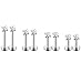ORAZIO 2-8 Pcs 18G Stainless Steel Nose Piercing Lip Rings Studs Ear Piercings 6mm