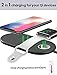 2 in 1 Wireless Charger, MiiKARE Wireless Charging Pad for All Qi Phones + iWatch Series 5/4/3/2/1, Dual Fast Wireless Charger for iPhone 11/11 Pro/XS Galaxy 10/9/8 and More(Black)
