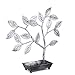 Flexzion Jewelry Display Tree Stand, Earring Necklace Holder Rack Organizer Tower Table Top Decor - Ideal for Bangles Pendants Anklet (Silver)