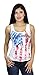 Harley-Davidson Womens Starry Eyed US Flag Pattern Burnout with Studs White Tank