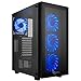 Rosewill ATX Mid Tower Gaming PC Computer Case with Blue LED Fans, 360mm AIO Water Cooling Radiator Support, 3 Sided Tempered Glass, Great Cable Management/Airflow - CULLINAN MX-Blue primary