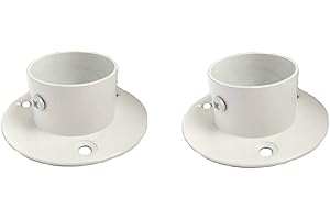 NELXULAS Stainless Steel Heavy Duty Closet Rod Holder,Shower Curtain Rod End Supports Socket,Flange Rod Holder Closet Pole,Adjustable Tightness easy installation (1-1/2 INCH, White)