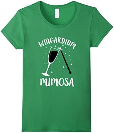 Women's Wingardium Mimosa T-Shirts, Funny Drinking Magic Medium Grass